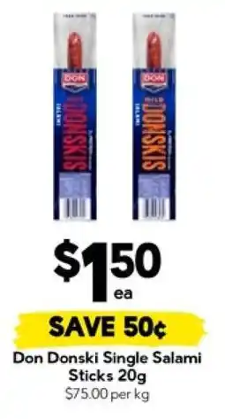 Drakes Don Donski Single Salami Sticks 20g offer