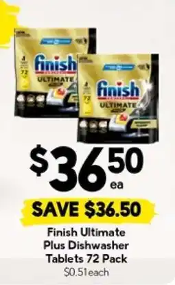 Drakes Finish Ultimate Plus Dishwasher Tablets 72 Pack offer