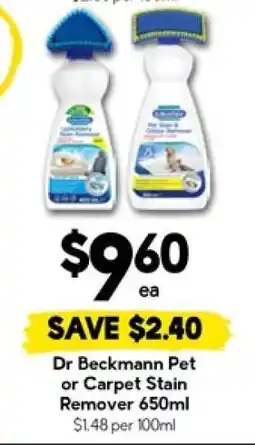 Drakes Dr Beckmann Pet or Carpet Stain Remover 650ml offer