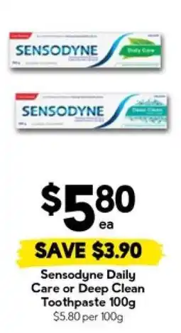 Drakes Sensodyne Daily Care or Deep Clean Toothpaste 100g offer