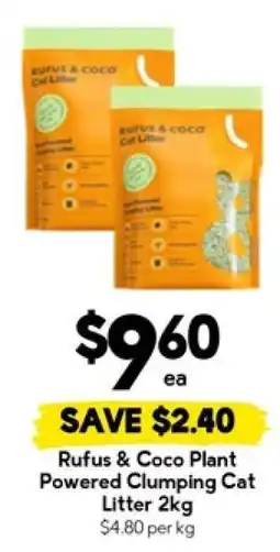 Drakes Rufus & Coco Plant Powered Clumping Cat Litter 2kg offer