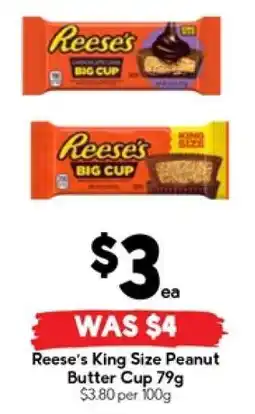 Drakes Reese's King Size Peanut Butter Cup 79g offer
