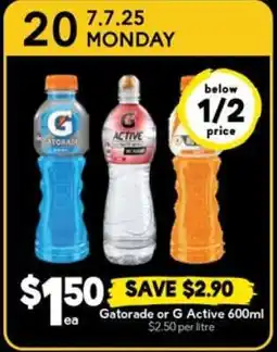 Drakes Gatorade or G-Active 600ml offer