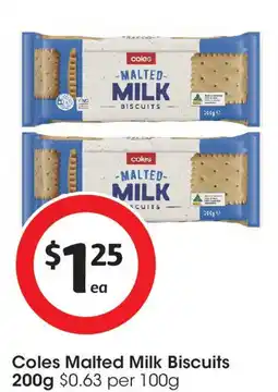 Coles Coles Malted Milk Biscuits offer