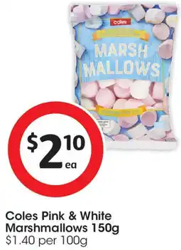 Coles Coles Pink & White Marshmallows offer