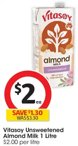 Coles Vitasoy Unsweetened Almond Milk offer