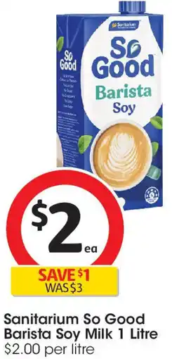 Coles Sanitarium So Good Barista Soy Milk offer