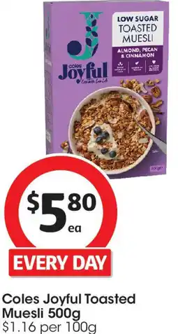 Coles Coles Joyful Toasted Muesli offer