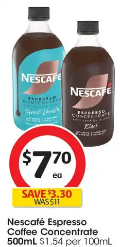 Coles Nescafé Espresso Coffee Concentrate offer