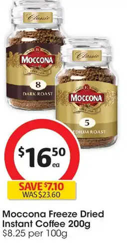 Coles Moccona Freeze Dried Instant Coffee offer