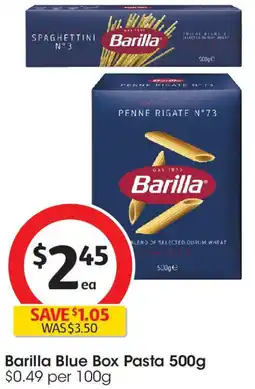 Coles Barilla Blue Box Pasta offer