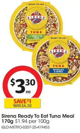 Coles Sirena Ready To Eat Tuna Meal offer