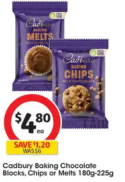 Coles Cadbury Baking Chocolate Blocks, Chips or Melts offer