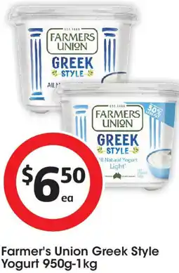 Coles Farmer's Union Greek Style Farmer's Union Greek Style Yogurt 950g-1kg offer