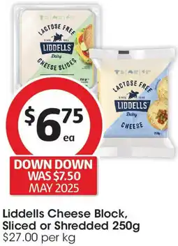 Coles Liddells Cheese Block, Sliced or Shredded offer
