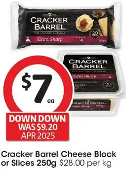 Coles Cracker Barrel Cheese Block or Slices offer