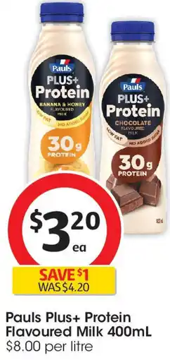 Coles Pauls Plus+ Protein Flavoured Milk offer