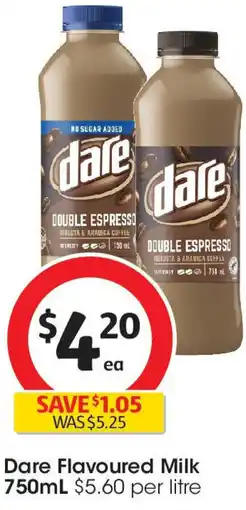 Coles Dare Flavoured Milk offer