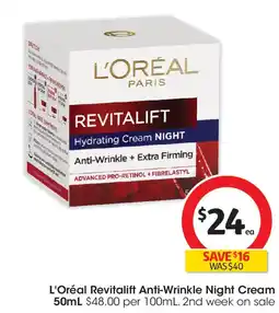 Coles L'Oréal Revitalift Anti-Wrinkle Night Cream offer