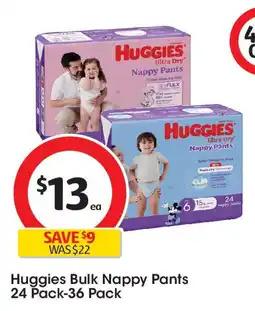 Coles Huggies Bulk Nappy Ultra Dry Nappy Pants offer