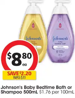 Coles Johnson's Baby Bedtime Bath or Shampoo offer