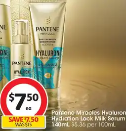Coles Pantene Miracles Hyaluron Hydration Lock Milk Serum offer