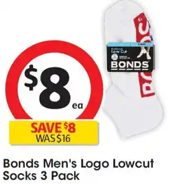 Coles Bonds Men's Logo Lowcut Socks offer