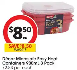 Coles Décor Microsafe Easy Heat Containers offer