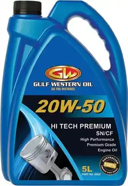 SuperCheap Auto Gulf Western HI TECH 20W-50 5L Engine Oil offer