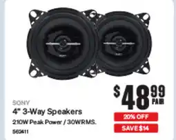 SuperCheap Auto Sony 4" 3-Way Speakers offer