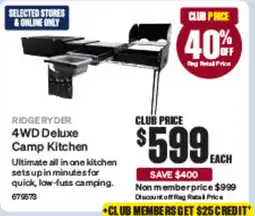 SuperCheap Auto Ridgeryder 4WD Deluxe Camp Kitchen offer