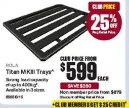 SuperCheap Auto Rola Titan MKIII Trays offer