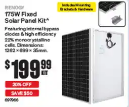 SuperCheap Auto Renogy 175W Fixed Solar Panel Kit offer