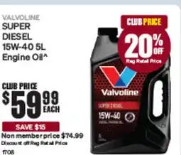 SuperCheap Auto VALVOLINE SUPER DIESEL 15W-40 5L Engine Oil offer