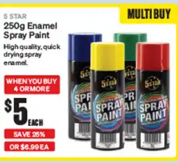 SuperCheap Auto 5 STAR 250g Enamel Spray Paint offer