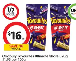 Coles Cadbury Favourites Ultimate Share offer