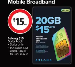 Coles Belong $15 Data Pack offer