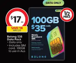 Coles Belong $35 Data Pack offer