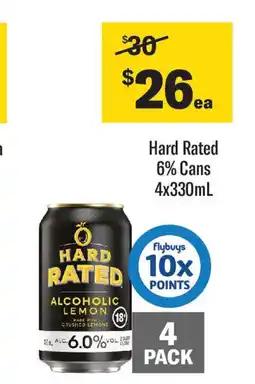 Coles Hard Rated 6% Cans 4x330mL offer