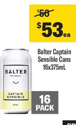 Coles Balter Captain Sensible Cans 16x375mL offer
