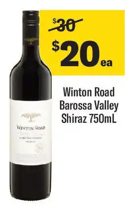 Coles Winton Road Barossa Valley Shiraz offer