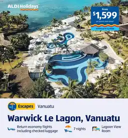ALDI ALDI Holidays Warwick Le Lagon, Vanuatu offer