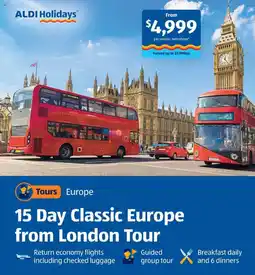 ALDI 15 Day Classic Europe from London Tour offer