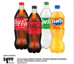 Campbells Wholesale Coca-Cola, Sprite or Fanta Selected Varieties offer