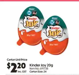 Campbells Wholesale Kinder Joy offer