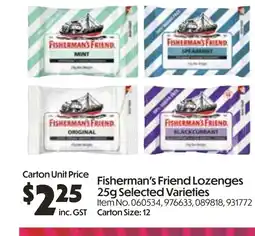 Campbells Wholesale Fisherman's Friend Lozenges Selected Varieties offer