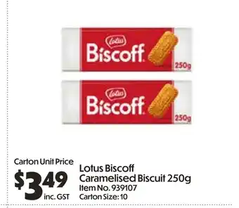 Campbells Wholesale Lotus Biscoff Caramelised Biscuit offer