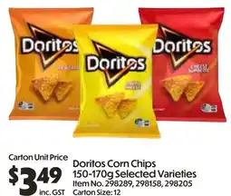 Campbells Wholesale Doritos Corn Chips 150-170g Selected Varieties offer