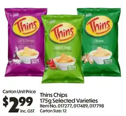Campbells Wholesale Thins Chips Selected Varieties offer
