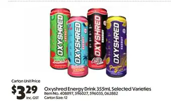 Campbells Wholesale Oxyshred Energy Drink Selected Varieties offer